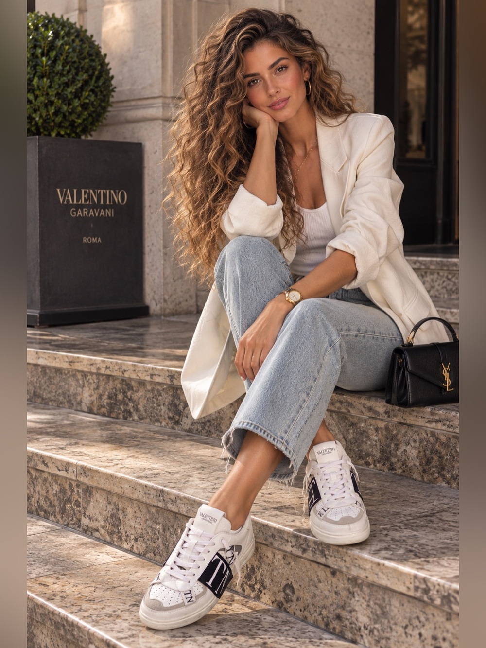 Sneakers | Valentino Garavani VL7N Leather Sneakers – White/Black – EU 40